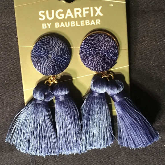 NWT SUGARFIX by BAUBLEBAR Dark Blue Tassel Drop - Picture 2 of 3